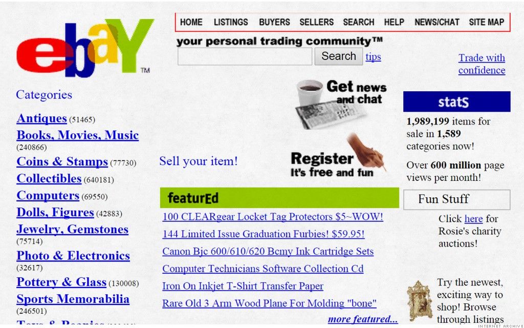 old ebay website